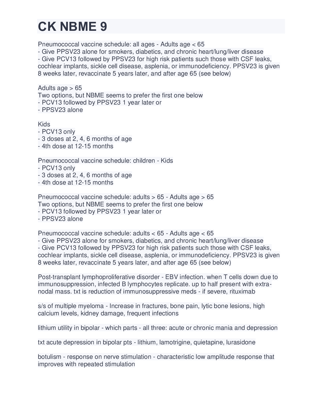 Preview image of CK NBME 9 document